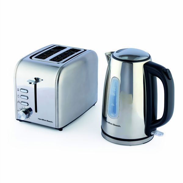 Hamilton Beach Rise Polished Kettle and 2 Slice Toaster